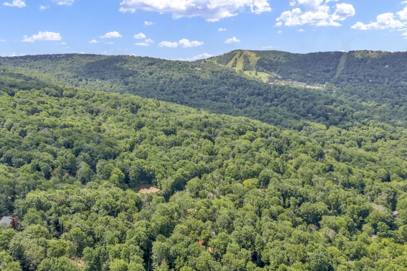 Aerial view over Beech Mountain