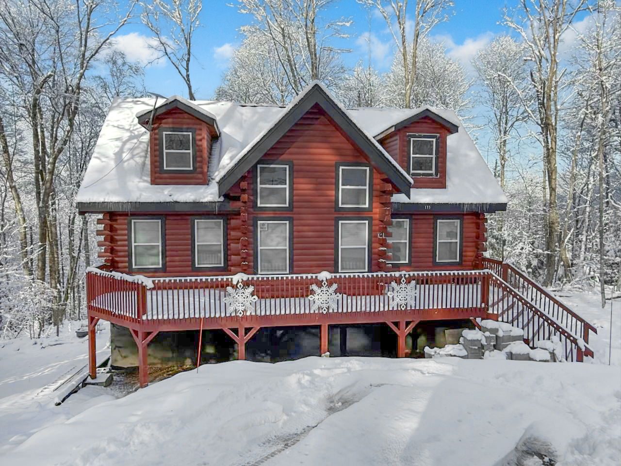 The cabin in fresh snow